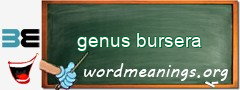 WordMeaning blackboard for genus bursera